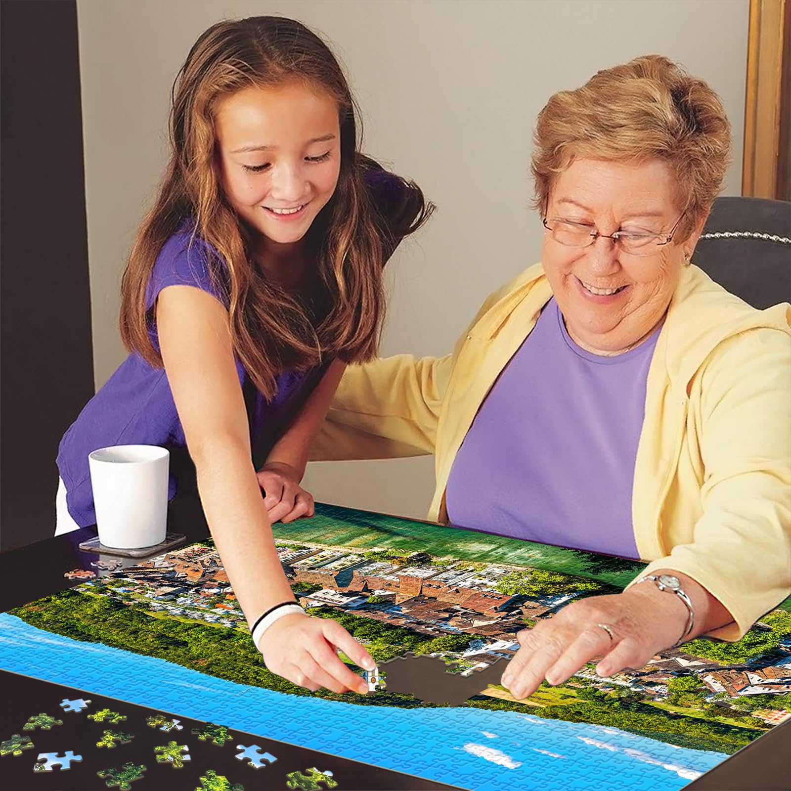 HUADADA Puzzle 1000 Pezzi Per Adulti E Ragazzi: Panorama Lussemburgo, Colorato E Impossibile