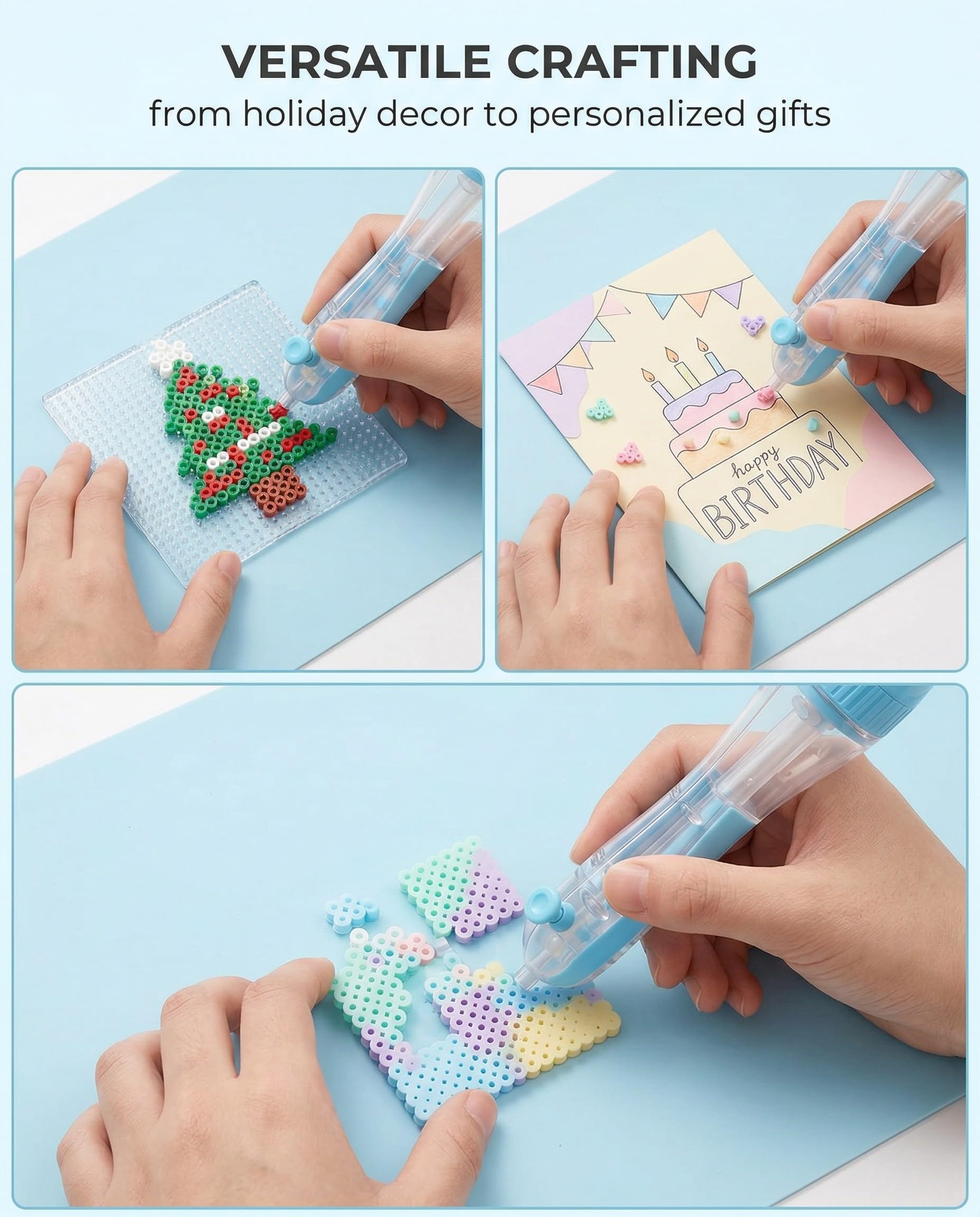 Bolígrafo ergonómico para Cuentas de Planchar para Manualidades navideñas DIY, interacción Entre Padres e Hijos y artesanía Infantil, dispensador de Cuentas de fusión (2,6mm) — view 3