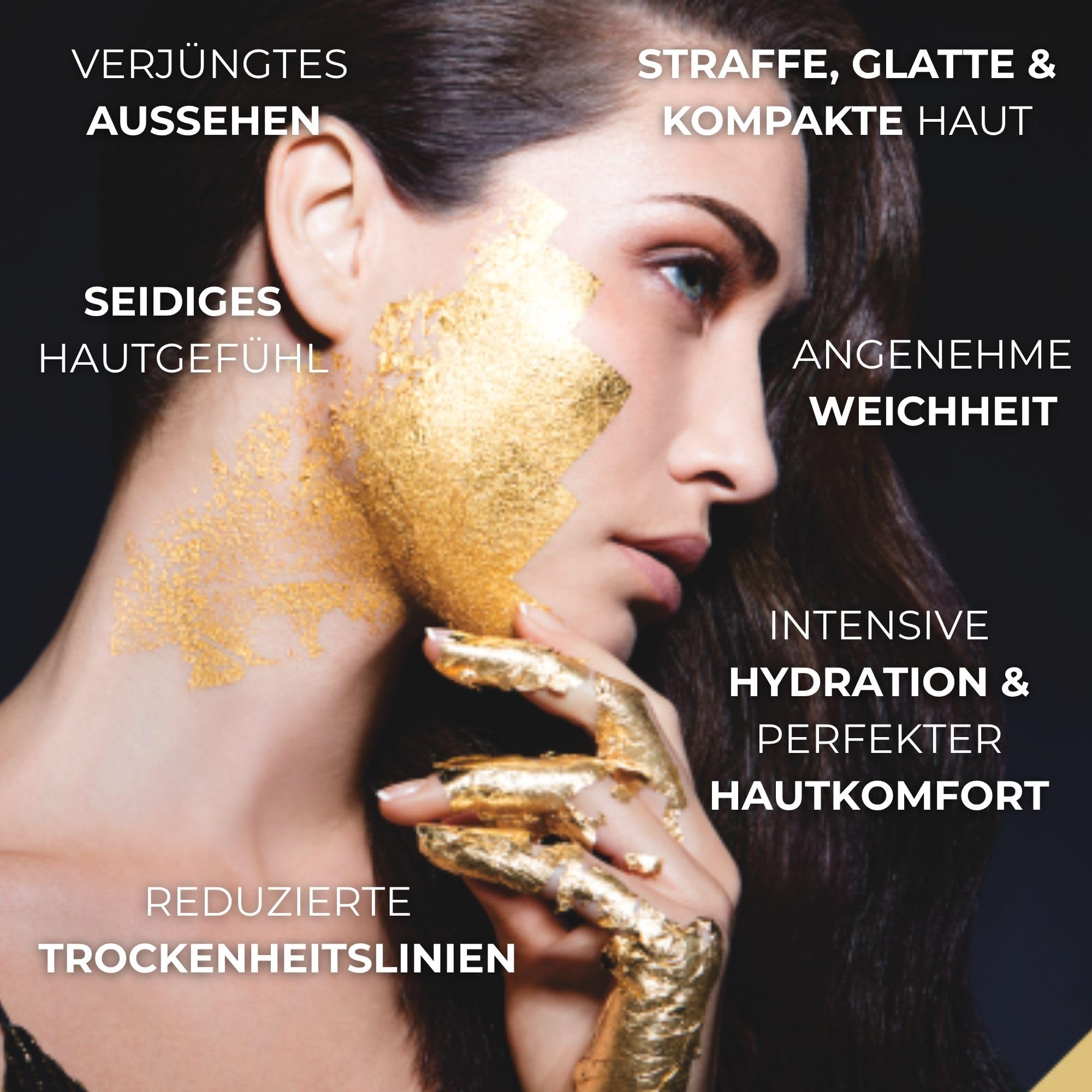 Afrodita Professional Pure Gold 24K Luxus Tagescreme, Anti-Aging Gesichtscreme für Damen, intensive Feuchtigkeit & Straffung für reife normale bis trockene Haut, vegan, 50 ml
