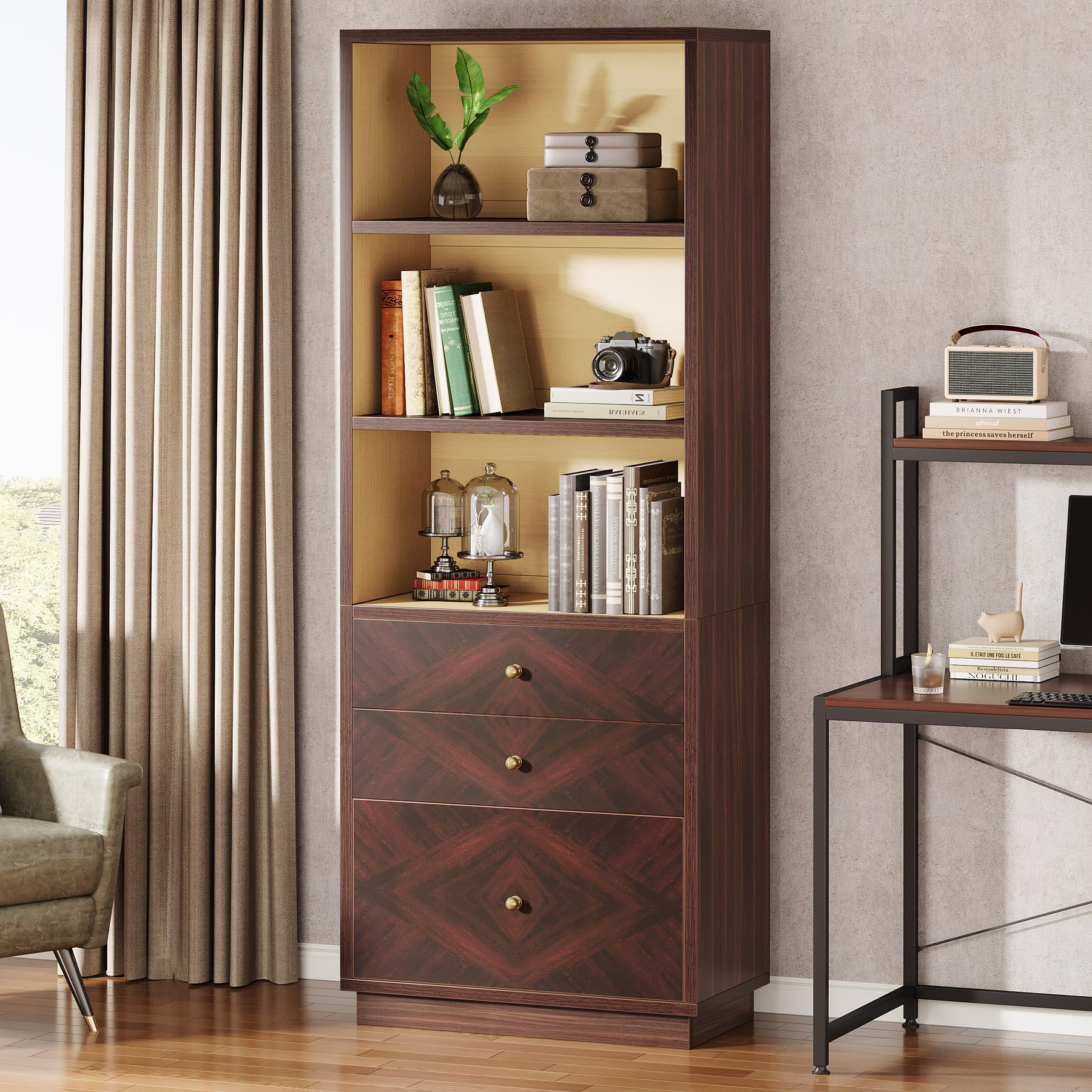 Amazon.com: Tribesigns Vertical File Cabinet, 66-Inch Narrow Tall ...