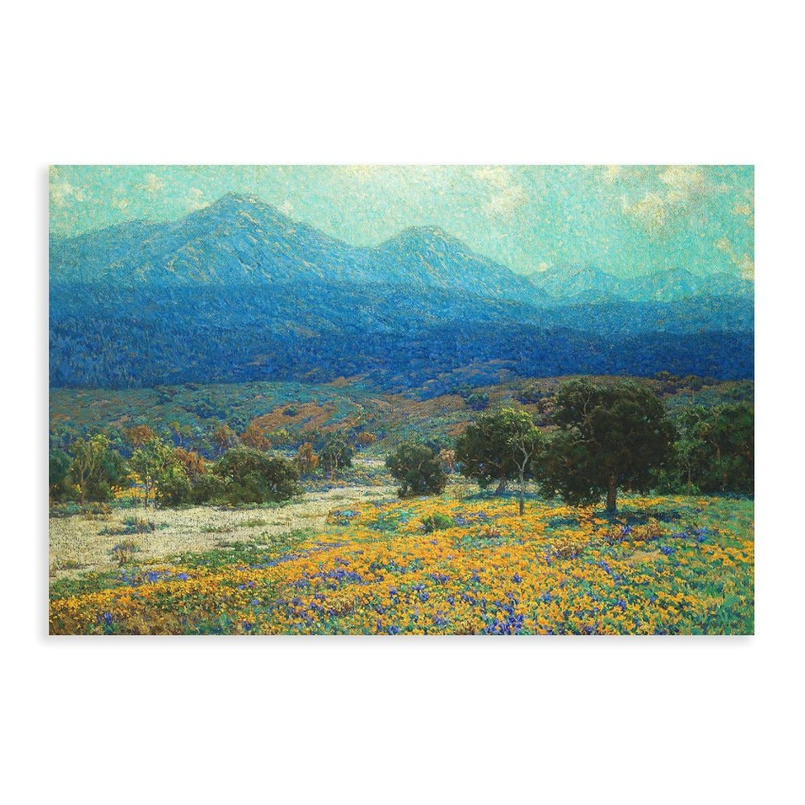 DFJyjFGJJ Granville Redmond,California Poppy Field Canvas Wall Art Print Poster For Home School Office Decor 24" L X 36" W