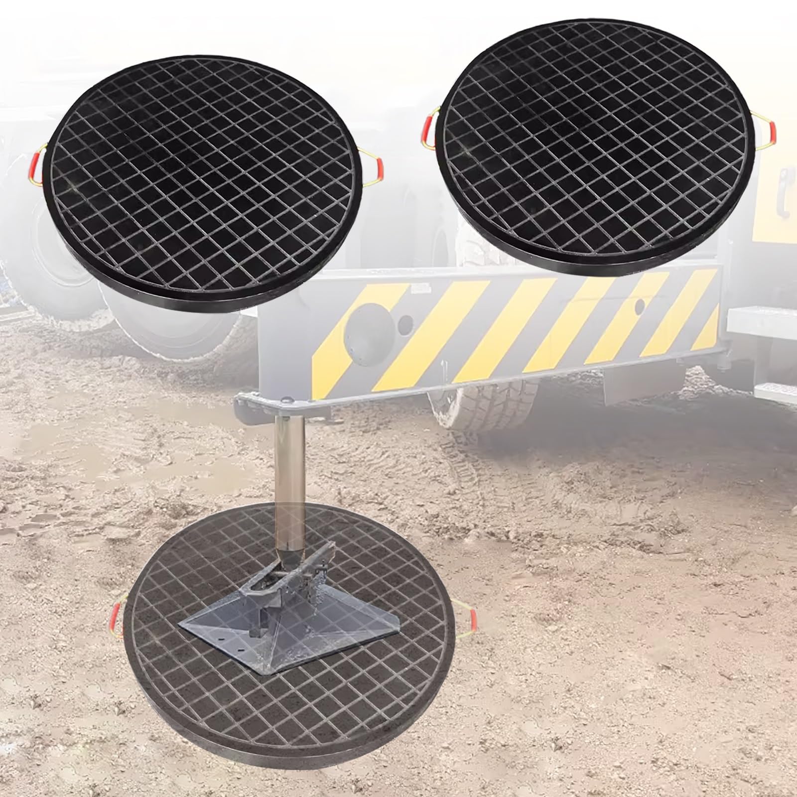 Almohadilla de estabilizador resistente de alta densidad - Plataforma de soporte de polietileno - Plataforma de estabilidad comercial para patas estabilizadoras debajo de la caravana