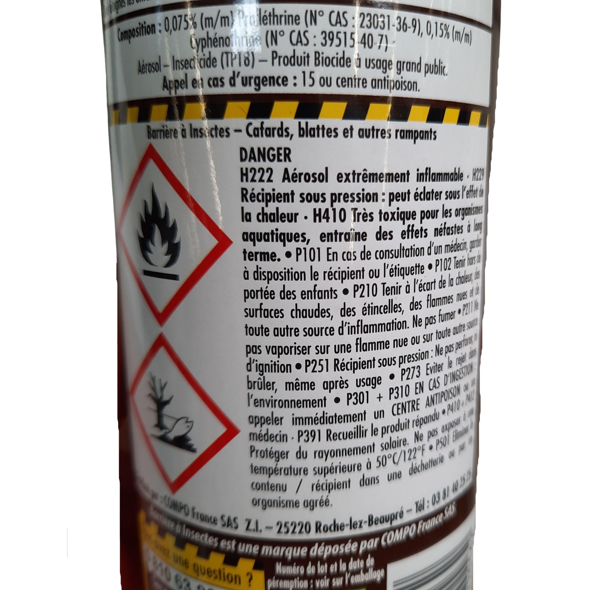 BARRIERE A INSECTES Anti-cafards, blattes & Autres rampants - Aérosol 400 ML