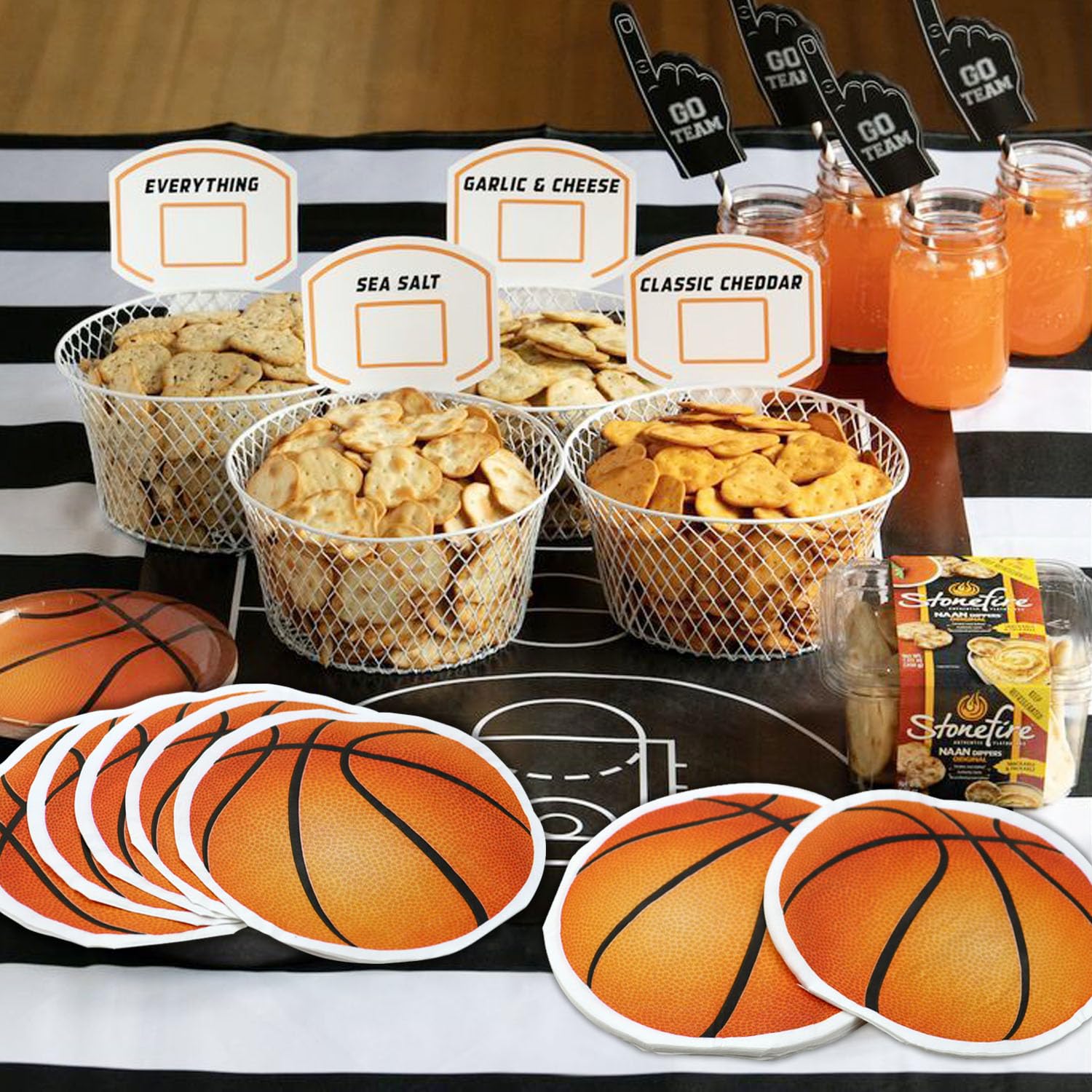 100 tovaglioli di carta a forma di pallacanestro, per feste sportive, baby shower, feste di compleanno