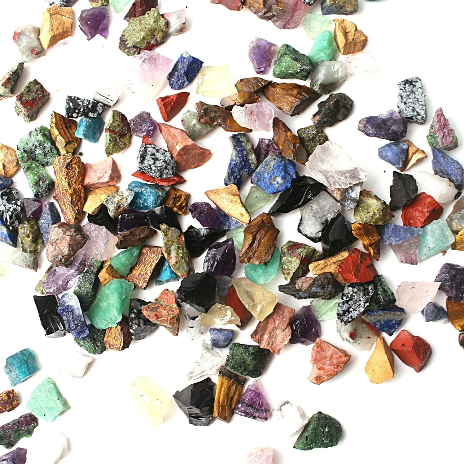 Crystal Natural Mini Mixed Rough Rock Raw Colorful Crystal Stone Study Garden Aquarium Decor Home Collections(Color:1400W)