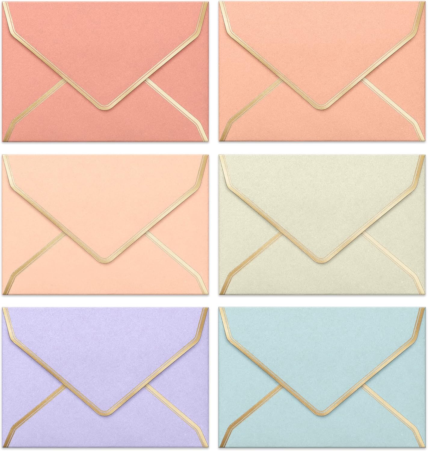 Invitation Envelopes, 30-Pack 4x6 Envelopes for Invitations, Gold Foil ...