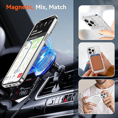 Miniatura 4 de Dataroad - Funda magnética para iPhone 13 Pro, resistente compatible con MagSafe, protección contra caídas de grado militar, forro de microfibra