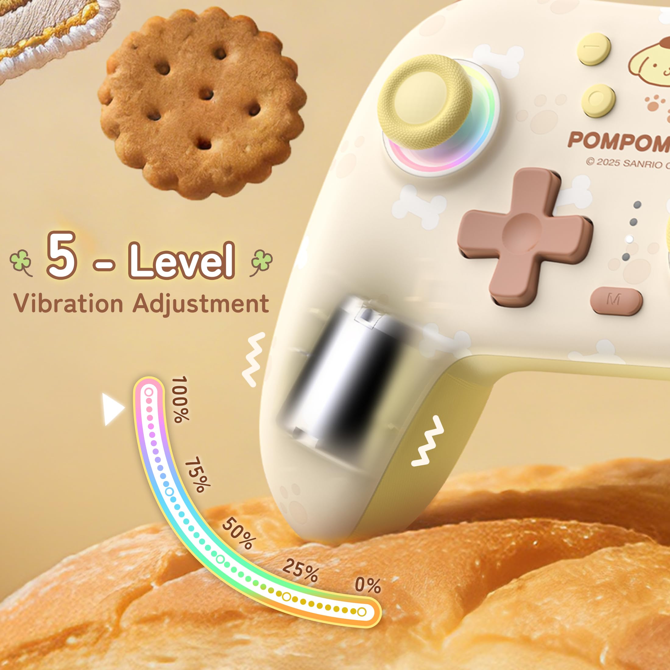Kuitmor Controller Pro Giallo per Switch, Gamepad Wireless Carino con Effetto Hall Anti-drifting per Switch 2/Switch/OLED/Lite, PC/Steam, Android, iOS, Bluetooth + Cablato (Con Ricevitore)
