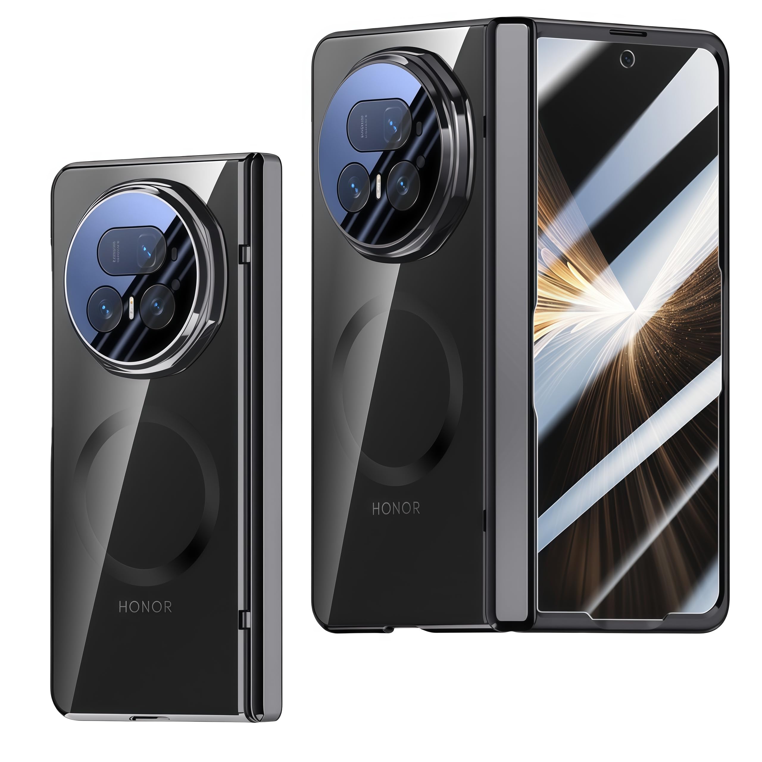 Coque Honor Magic V5 noire avec protection d'écran intégrée - 8
