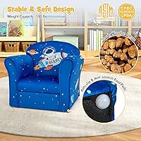 Vista 48 de Costzon Flyman - Sofá para niños, sillón con reposabrazos con patrón, muebles para niños pequeños con construcción de madera resistente, preescolar