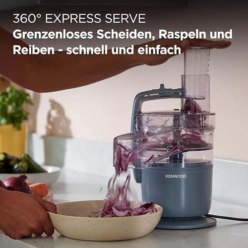 Kenwood MultiPro Compact Multifunction Robot with Express Serve, Stainless Steel Blade, Slicing and Grating Discs, Pulse Function, Storm Blue (FDP23.130GY) - 3
