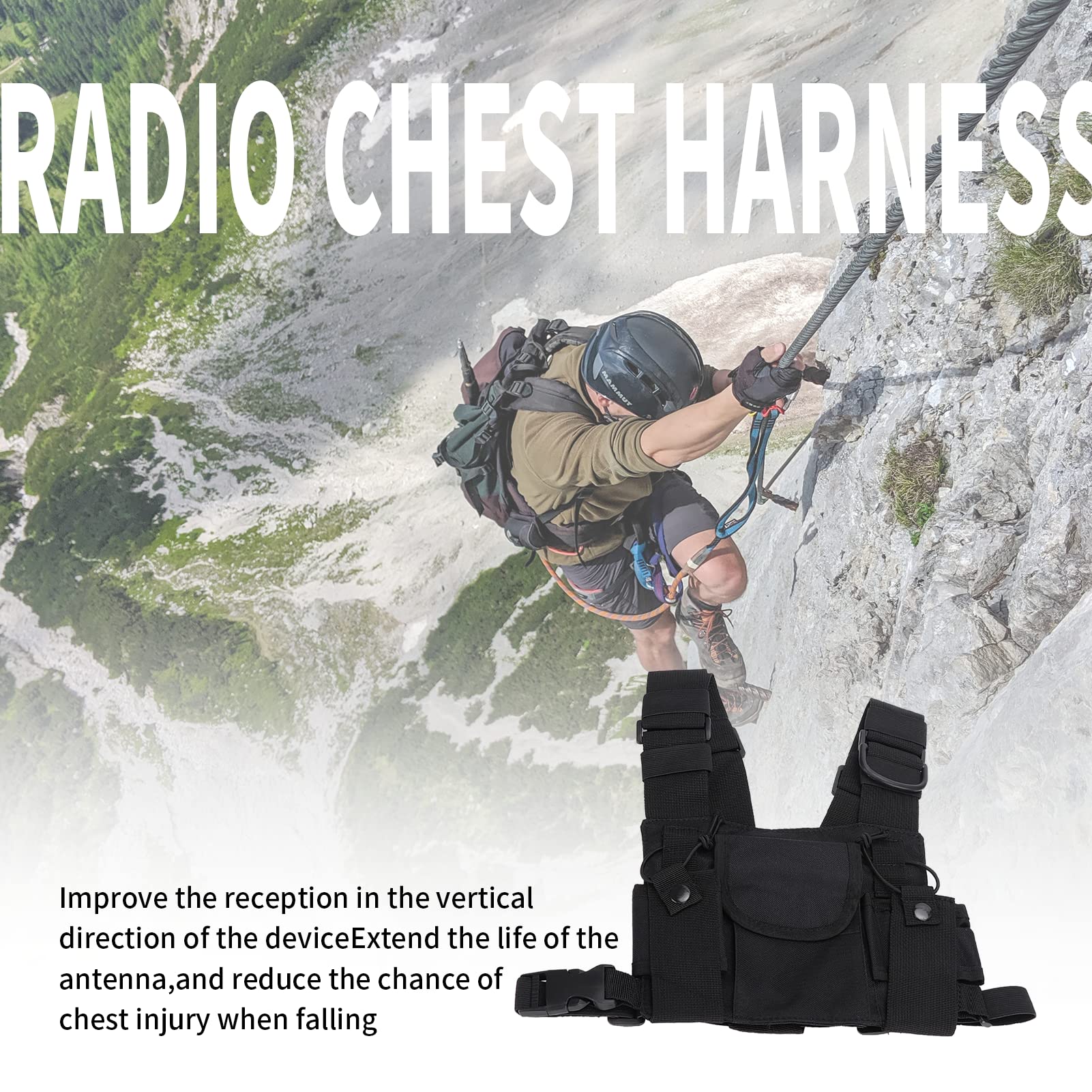 Holster Radio, Sac de Poitrine Universel pour Talkies-walkies, Pack D'étuis pour Harnais de Poitrine Radio, Qualité Militaire de Lutte Contre Les Incendies de Haute Qualité, pour Les Ateliers