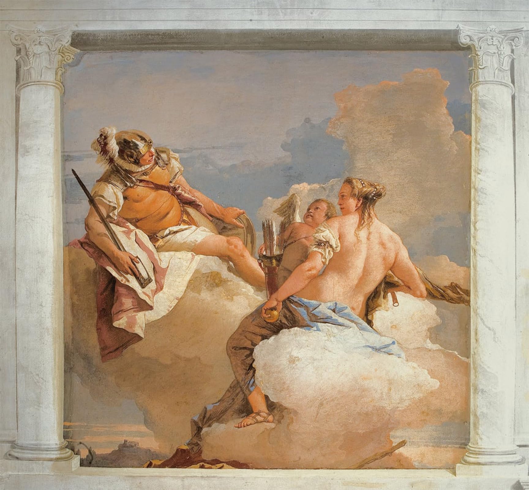ZHAOSHAN Classic Wall Art Decor Modern Canvas Picture Mars and Venus by Battista Tiepolo Art Canvas Murals for Home Decor 60x90cm