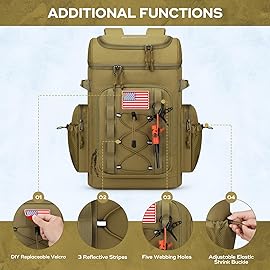 Maelstrom Backpack Cooler,Soft Lightweight Leakproof Tactical Cooler Backpack,35 Can Insulated Cooler Bag,Keeps 35 Cans Hot/Cold for Up to 16 Hours,Waterproof Lunch Bag for Men Women-Khaki