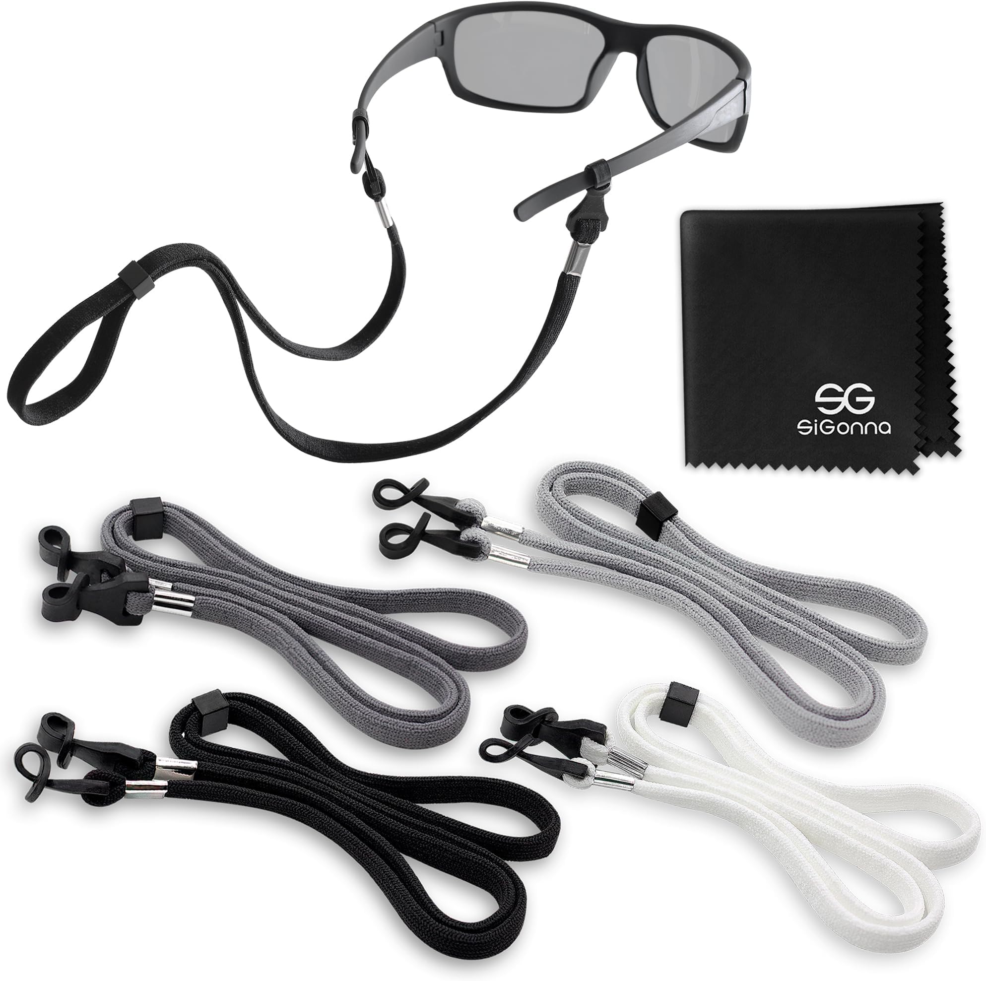 Eyeglass Holder Straps - 4 Premium Eyeglasses Cord for Men - Eye Glass Accessory Chain for Women - Sunglass Lanyard Around Neck - 4 Cords
