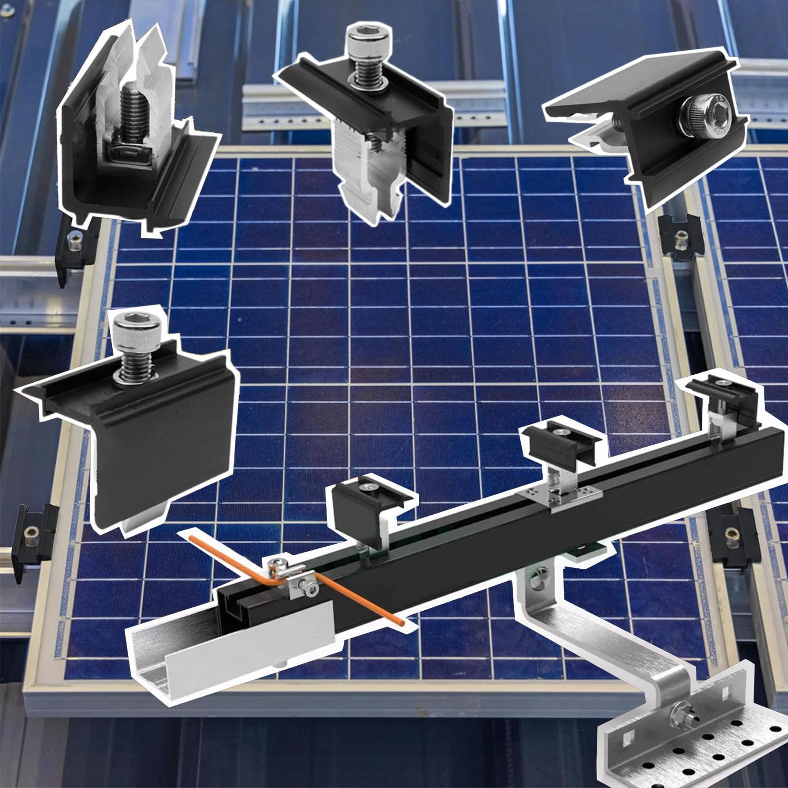 K2 Systems MC SET Morsetto 25-40 Morsetto Centrale Universale Per Modulo K2 SILVER - Foto 12