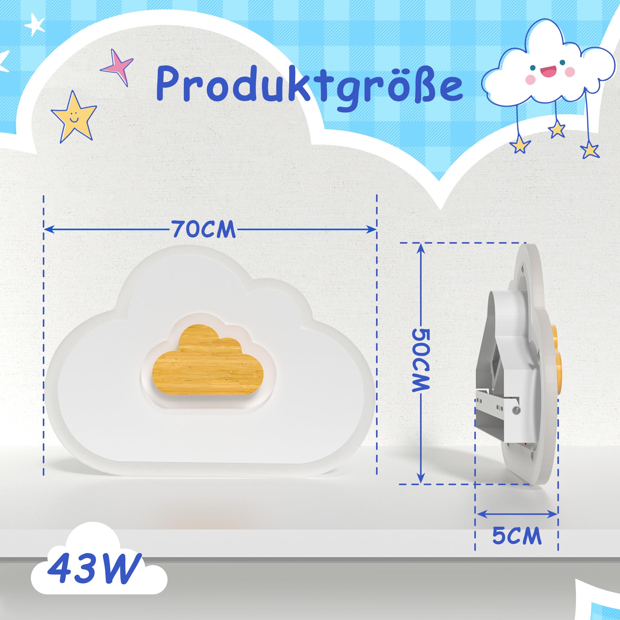 Lampada Soffitto A Nuvole AOEH - Con Telecomando Per Camera Bambini - Foto 5