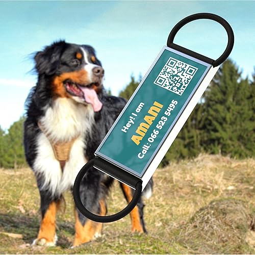 Miniatura 2 de Etiqueta de identificación de perro deslizable con código QR, etiqueta silenciosa personalizada personalizada para mascotas - Gratis en línea y