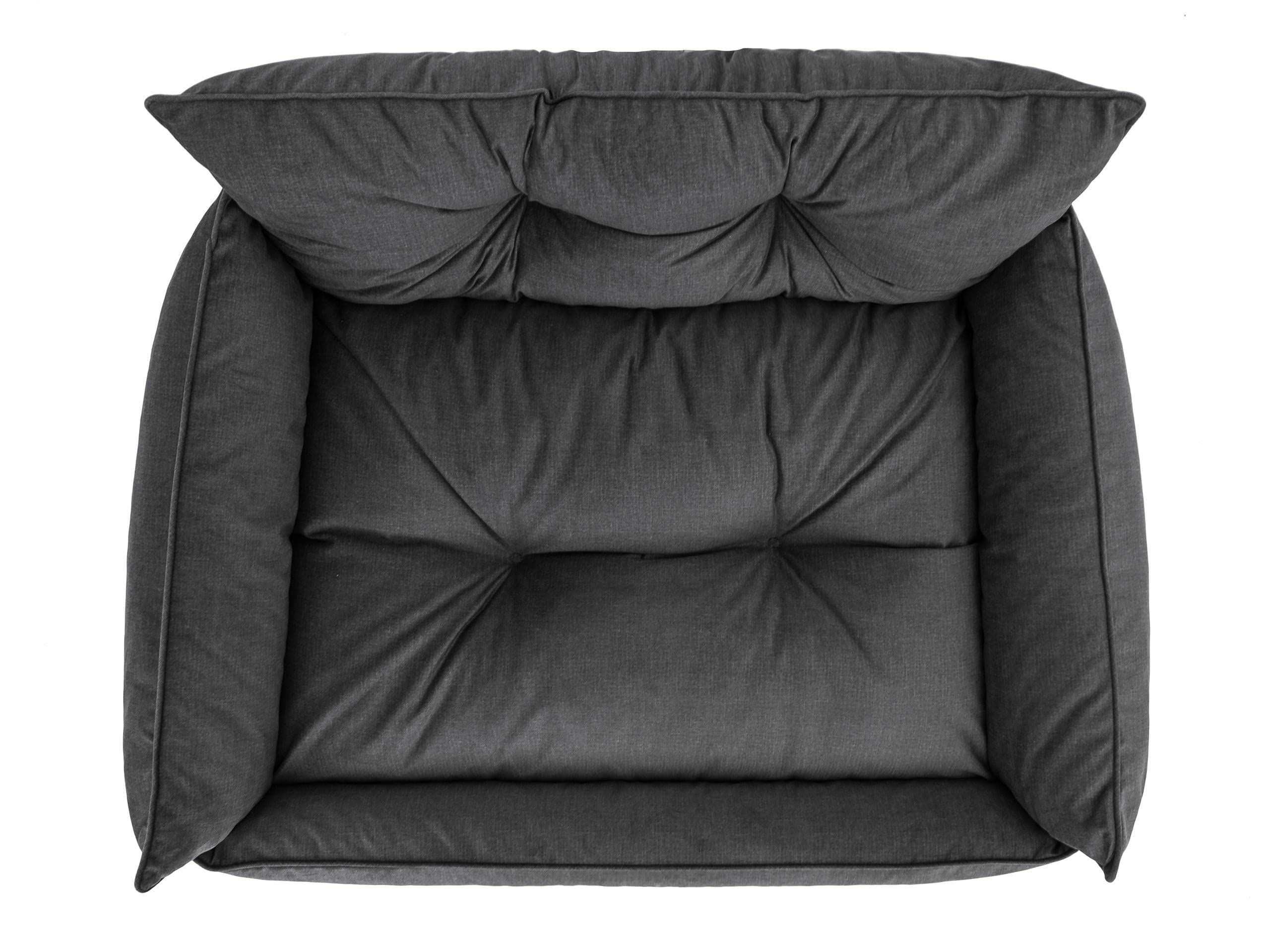 PillowPrim Legowisko dla Psa XL - Pikowana Leżanka, Poduszka, Materac, Sofa - 82 x 63 cm, Grafitowe, Fantazyjne