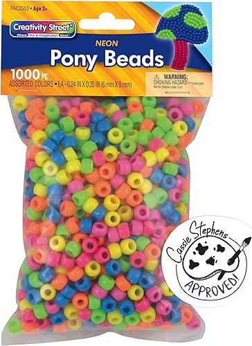 Creatividad StreetPonyBeads, de plástico, 6mm x 9mm), varios colores, 1000Beads de Neónset 3553(DMI St