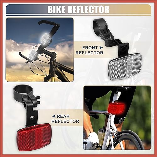Miniatura 2 de ACROPIX Kit de reflector delantero trasero para bicicleta de montaña, reflectores de advertencia de seguridad para manillar, tija de sillín y