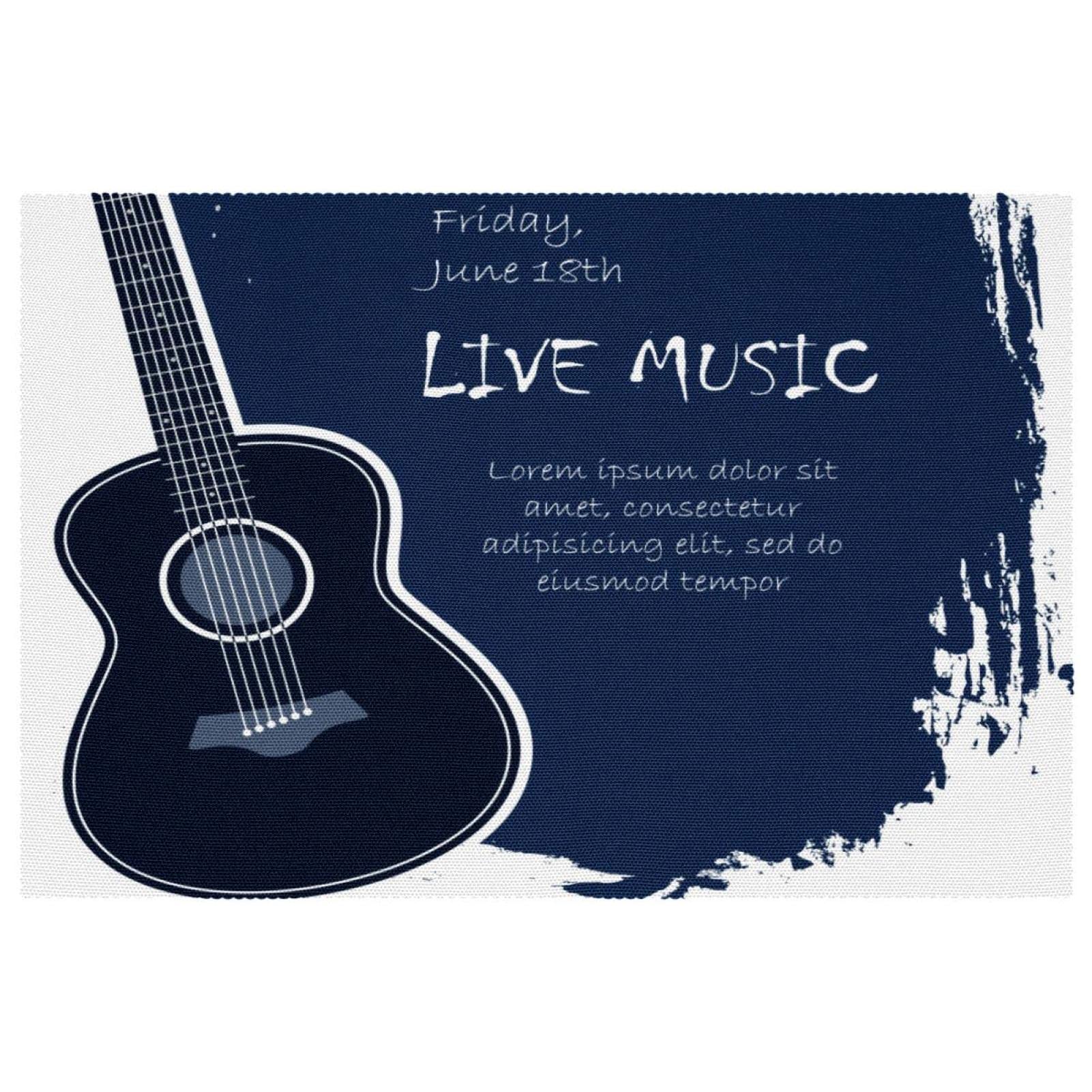 Sets de table guitare acoustique anti rayures et anti glisse 6pcs