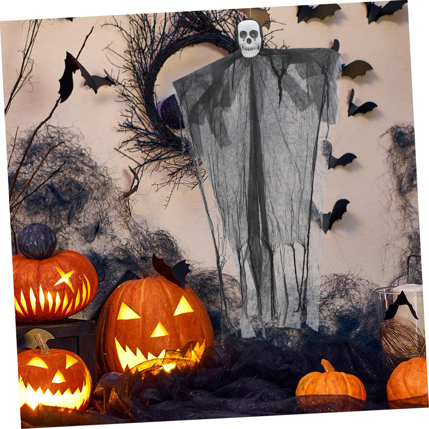 2 Pezzi Decorazione Halloween Scheletro Appeso per Esterni e Spaventoso da Appendere per e Casa Infestata
