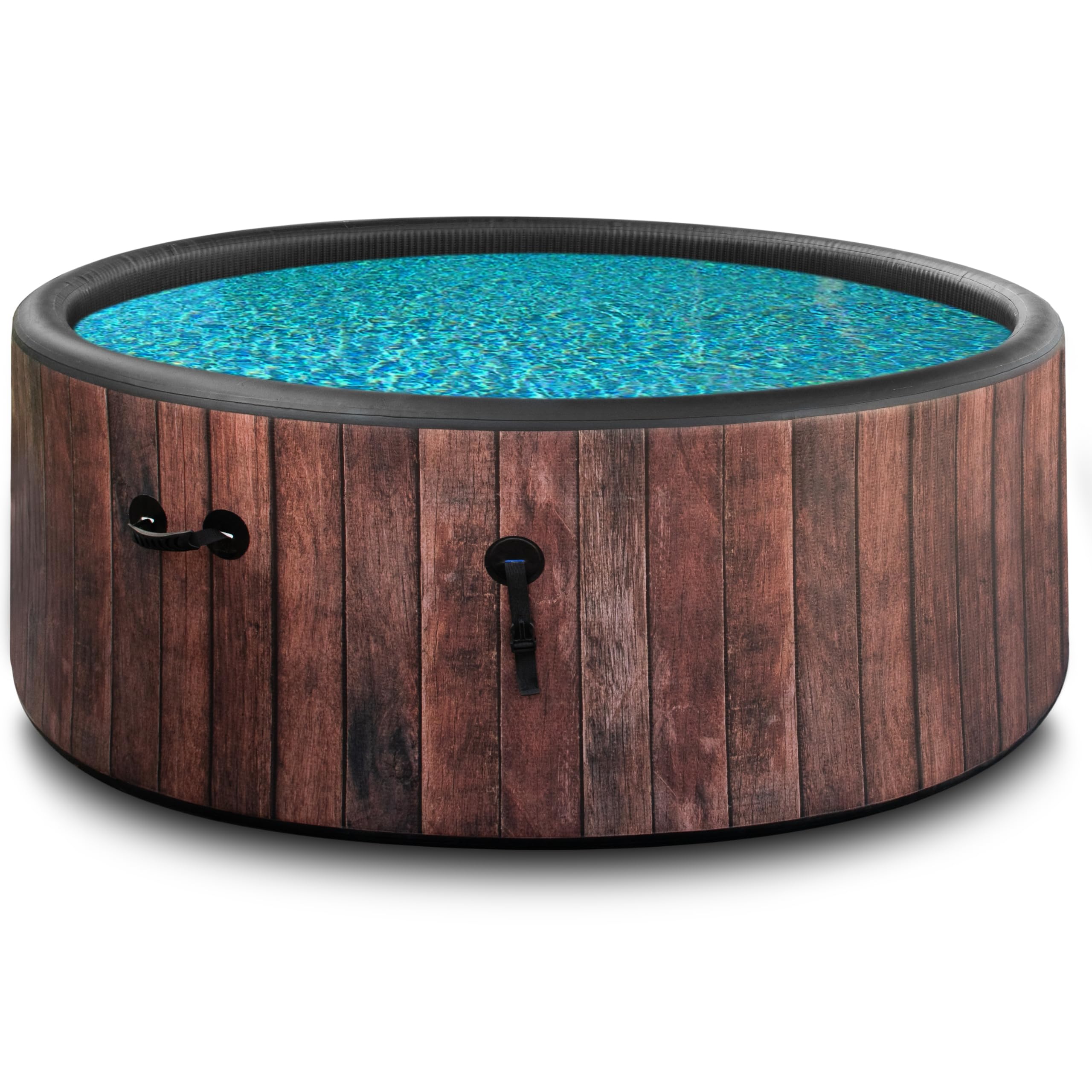 COIL Ogród SPA Outdoor Winterfest SPA nadmuchiwany – 6 osób, imitacja drewna, wytrzymały materiał DWF, szybkie nadmuchiwanie, wellness hydromasaż (rustykalny)