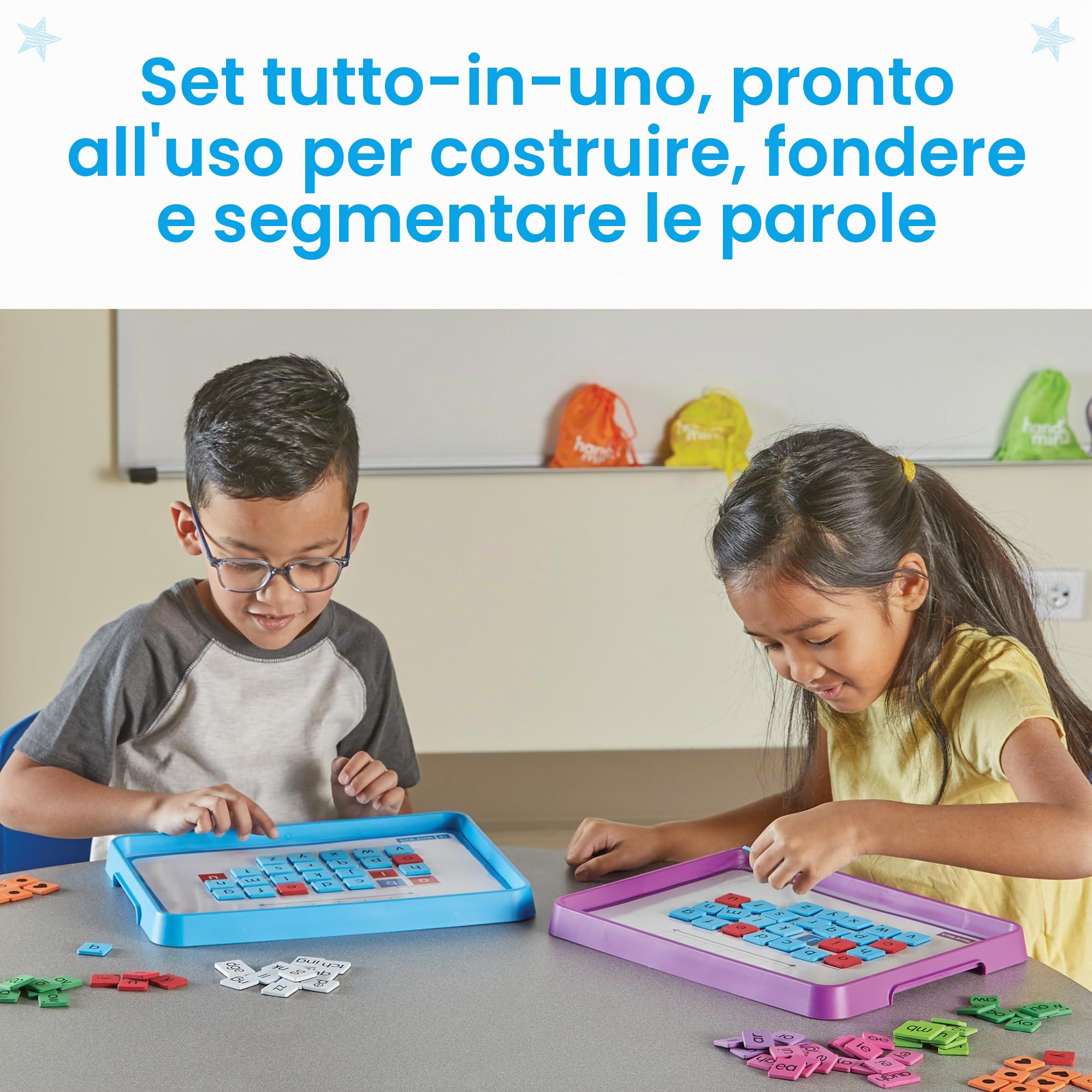 Learning Resources Avanzamento della fonetica Set di Lavoro per Piccoli Gruppi, età 5+, Lettere magnetiche, vassoi di Lettere magnetiche, consapevolezza fonemica, Essenziali per la Scuola primaria.