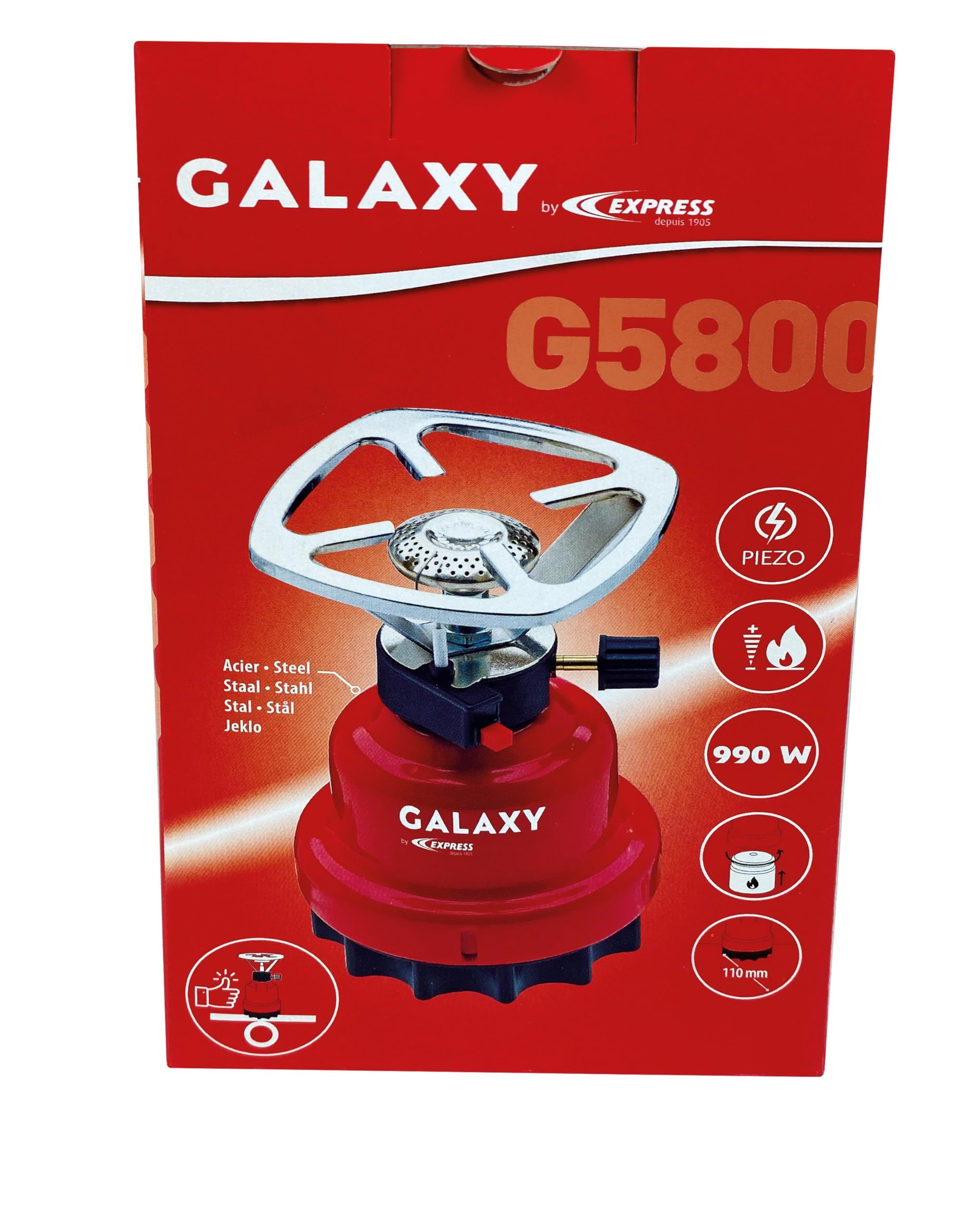 Una estufa G5800 - tocador - fácil de usar - práctico y no bulky - modelo seguro - riesgo de accidente reducido - confiable - galaxia por express