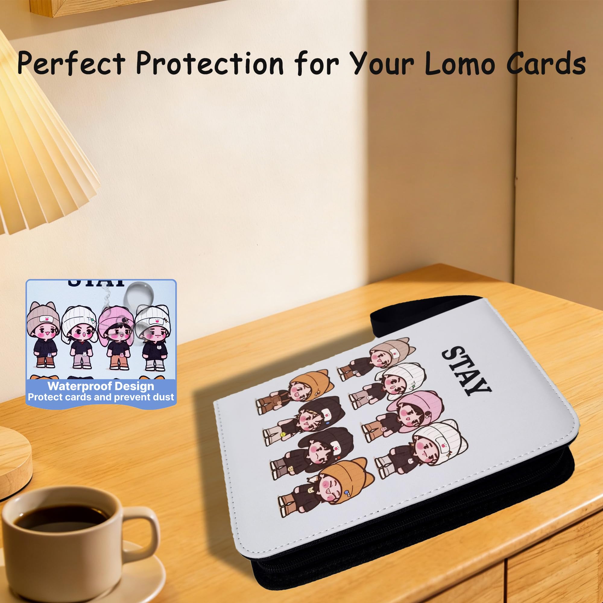 STAY Cute Trading Photocard Binder, album fotograficzny z kreskówek, uchwyt na karty, 900 kart z rękawami na karty Lomo, prezent - chłopcy i dziewczęta, idol Photo Protect (niebieski)