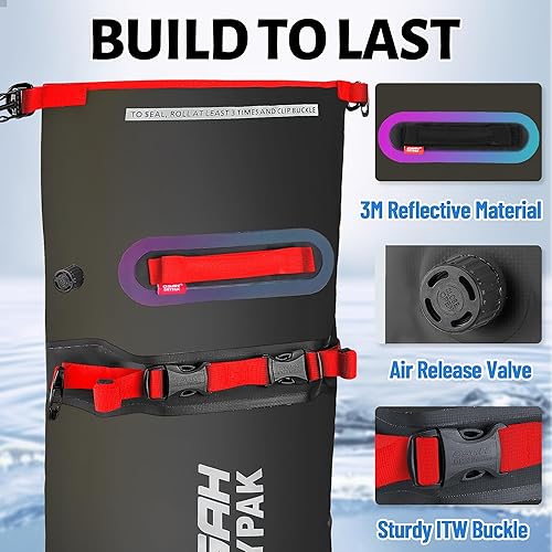 Miniatura 3 de Bolsa seca impermeable de 25 litros  Bolsa trasera de equipaje para motocicleta con correas para asiento trasero, mochila ligera impermeable para