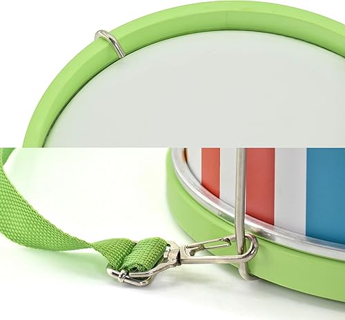 Vista 2 de MUSICUBE Juego de batería para niños, juguetes de batería de madera de 8 pulgadas con una correa ajustable y 2 baquetas, juguetes musicales