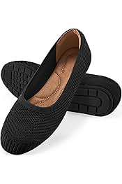 Flats for Women Ballets Shoes: Comfortable Knitted Dressy Work Flats - Ladies Wedding Flat Casual Shoes