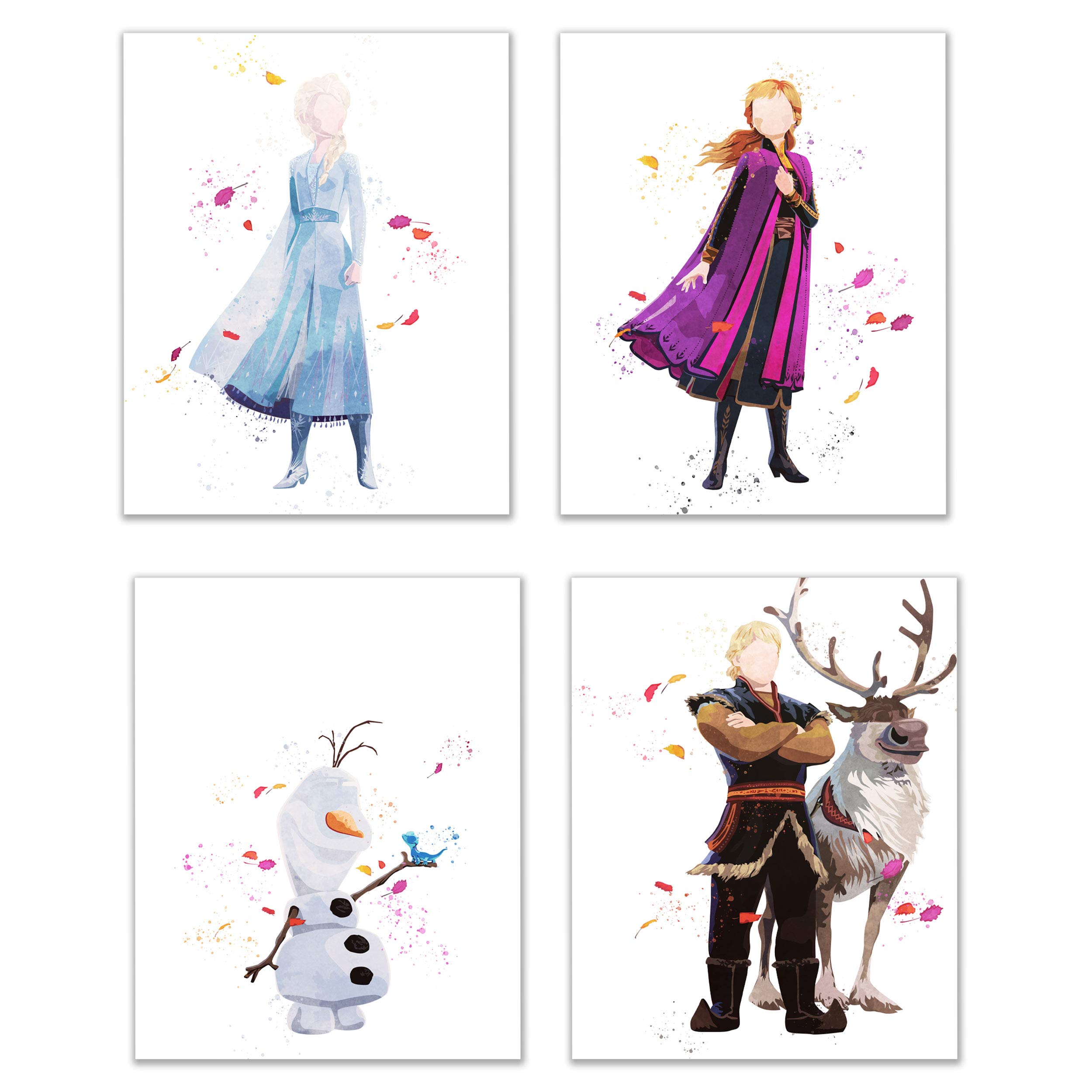 Amazon.com: Frozen 2 Watercolor Prints - Set of Four (8x10) Wall