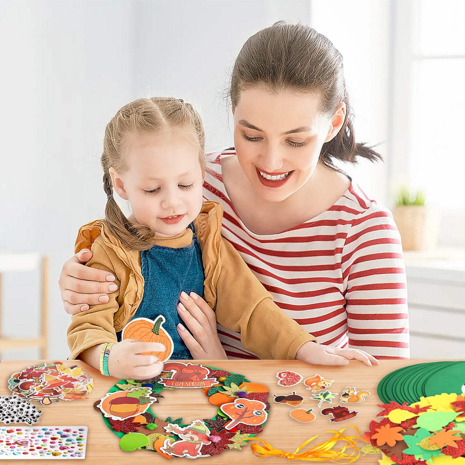 Herefun Kits De Couronnes D'automne, 12 Pièces Ensemble D'Artisanat De