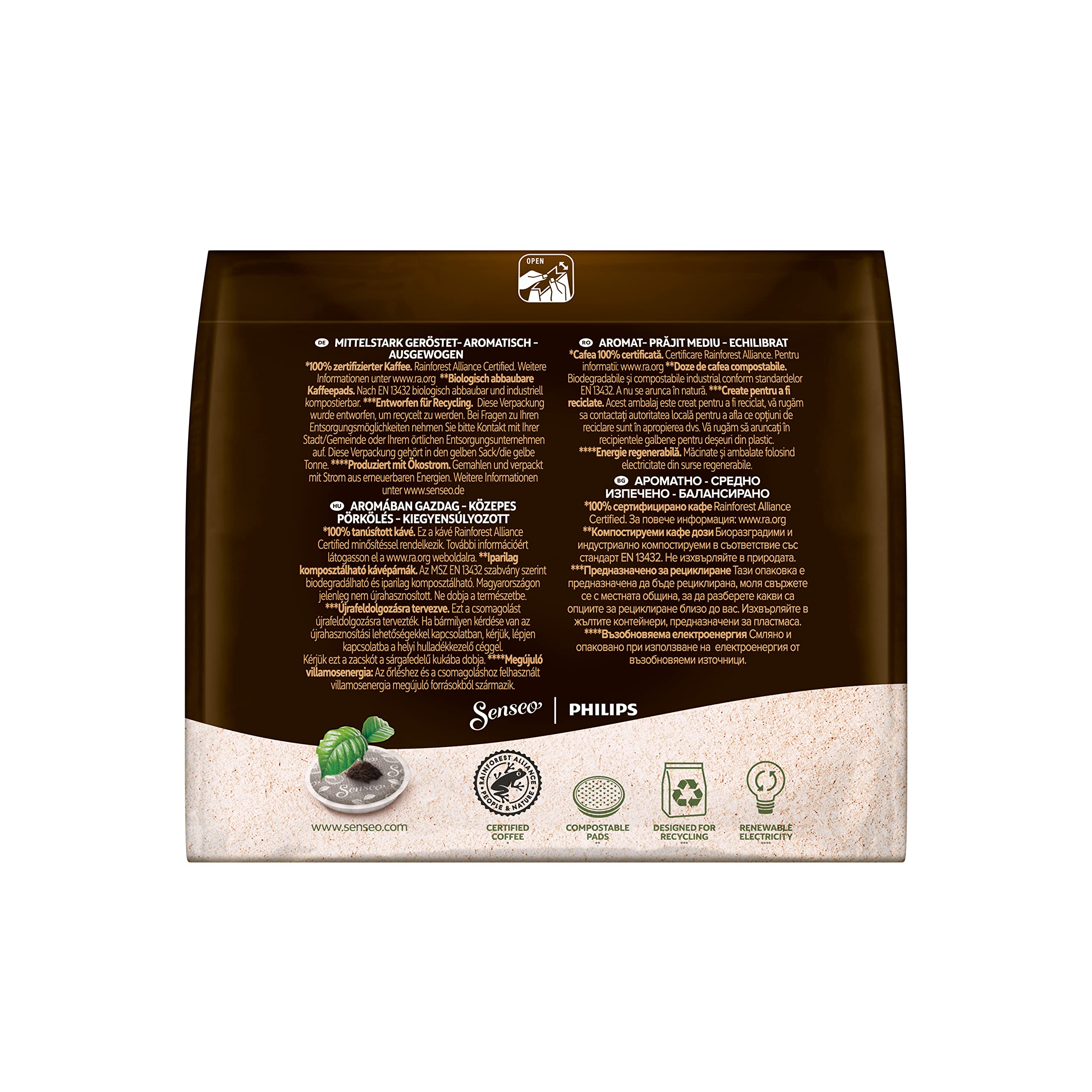 Senseo Pads Caffè Crema 80 saszetek kawy UTZ 5 x 16 napojów