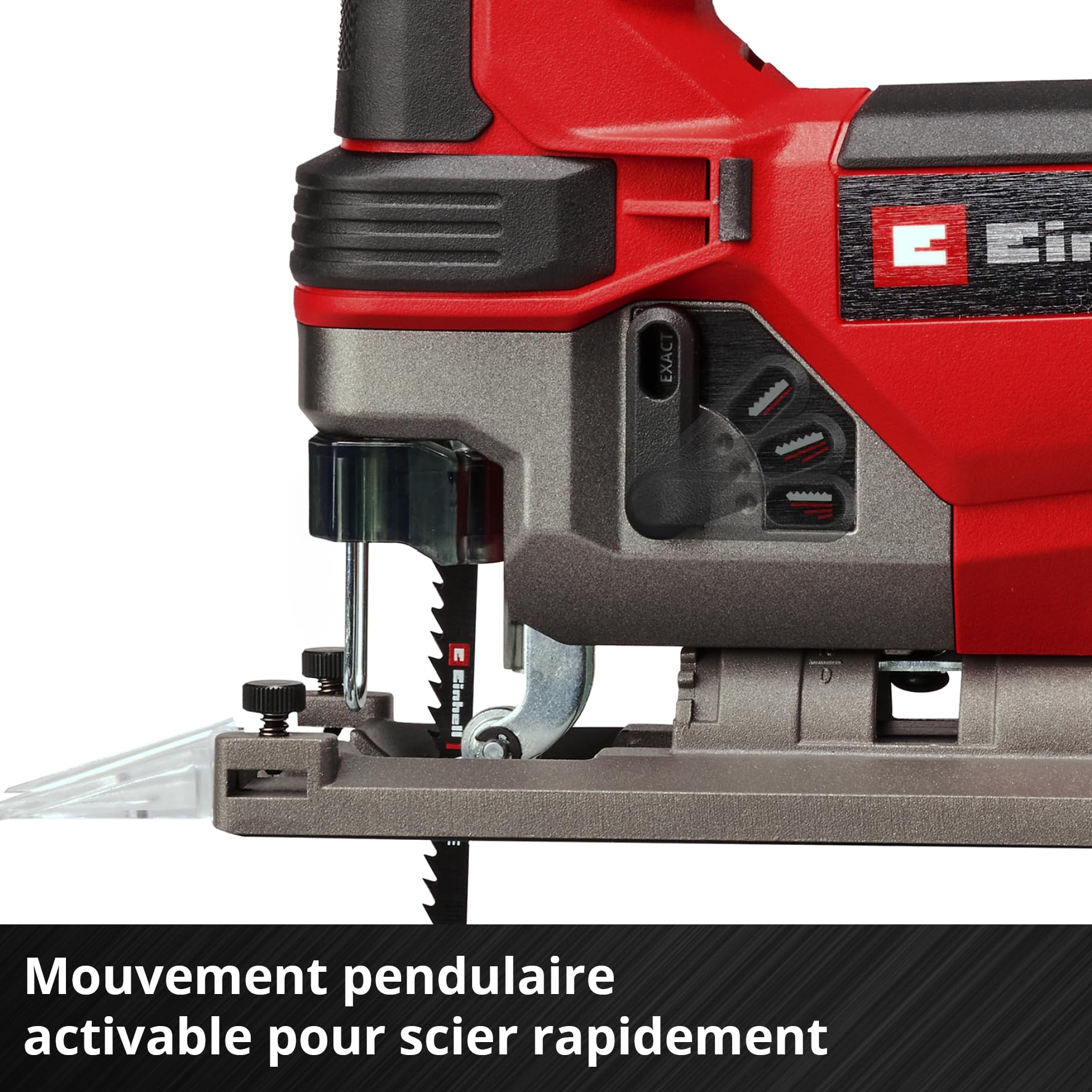 Einhell Scie sauteuse sans fil TE-JS 18/100 Li-Solo Power X-Change (18 V, profondeur de coupe 100 mm dans le bois, hauteur de course 26 mm, coupes en biais jusqu’à 45°, avec lame, sans batterie)