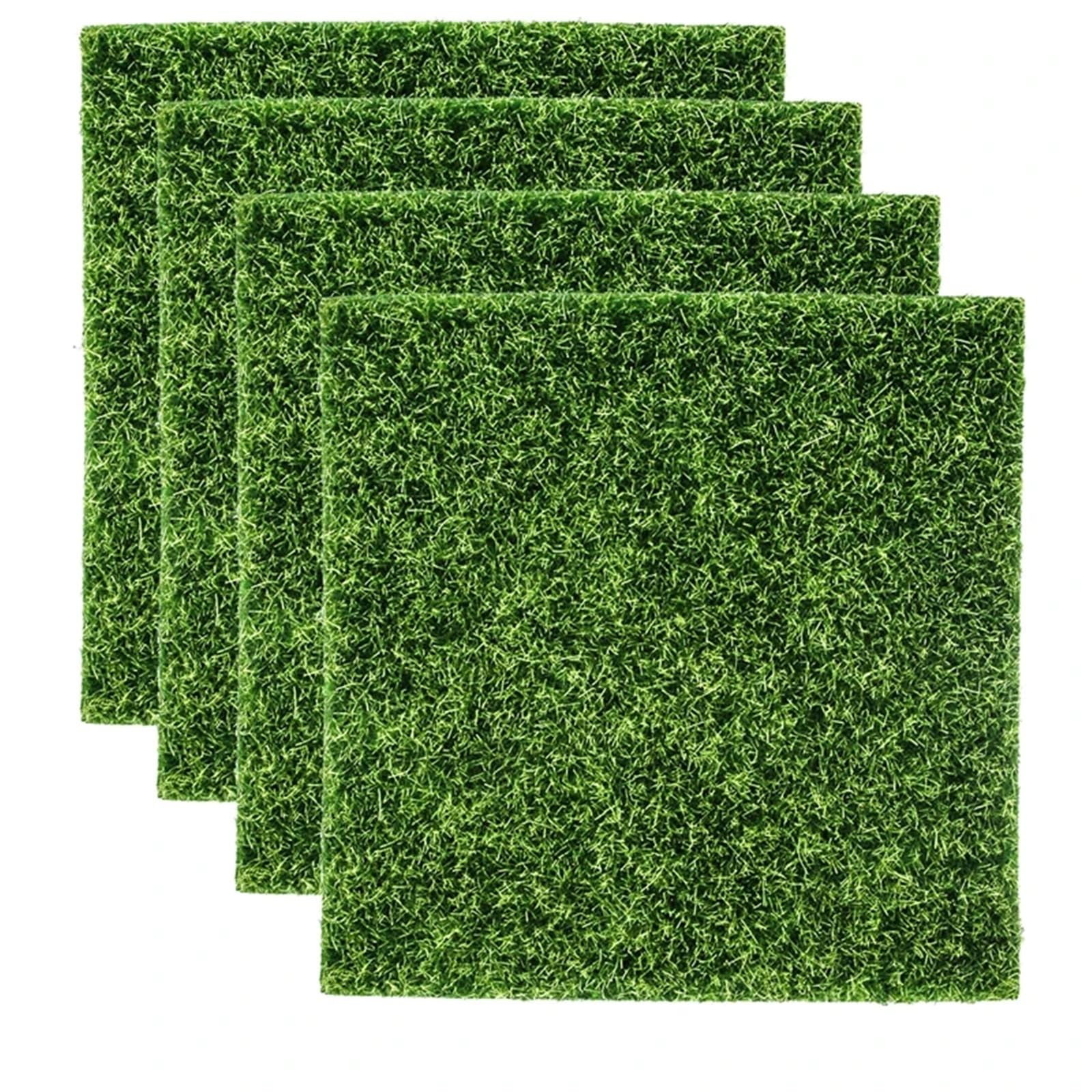 Gazon synthétique vert intérieur et extérieur tapis de pelouse 4pcs