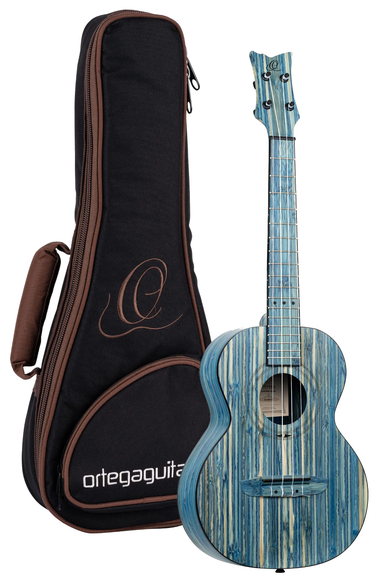 Ortega Guitars Ukulele Tenore Acustico – Bamboo Series – Gig Bag Inclusa – Bamboo, Blue (RUSWB-TE)