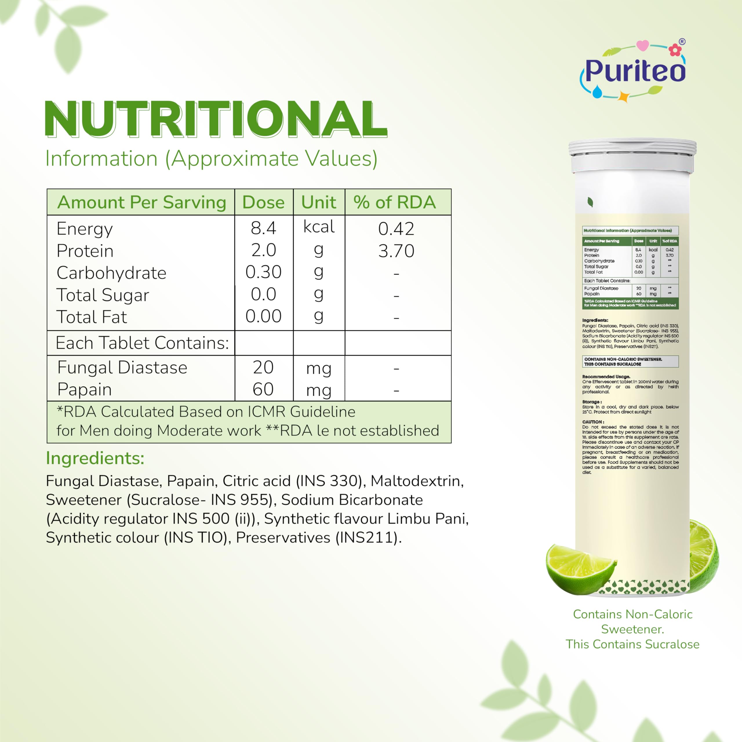 Puriteo Digestive Enzymes Tablets | Pack Of 2 (15 Tablets Each) 2