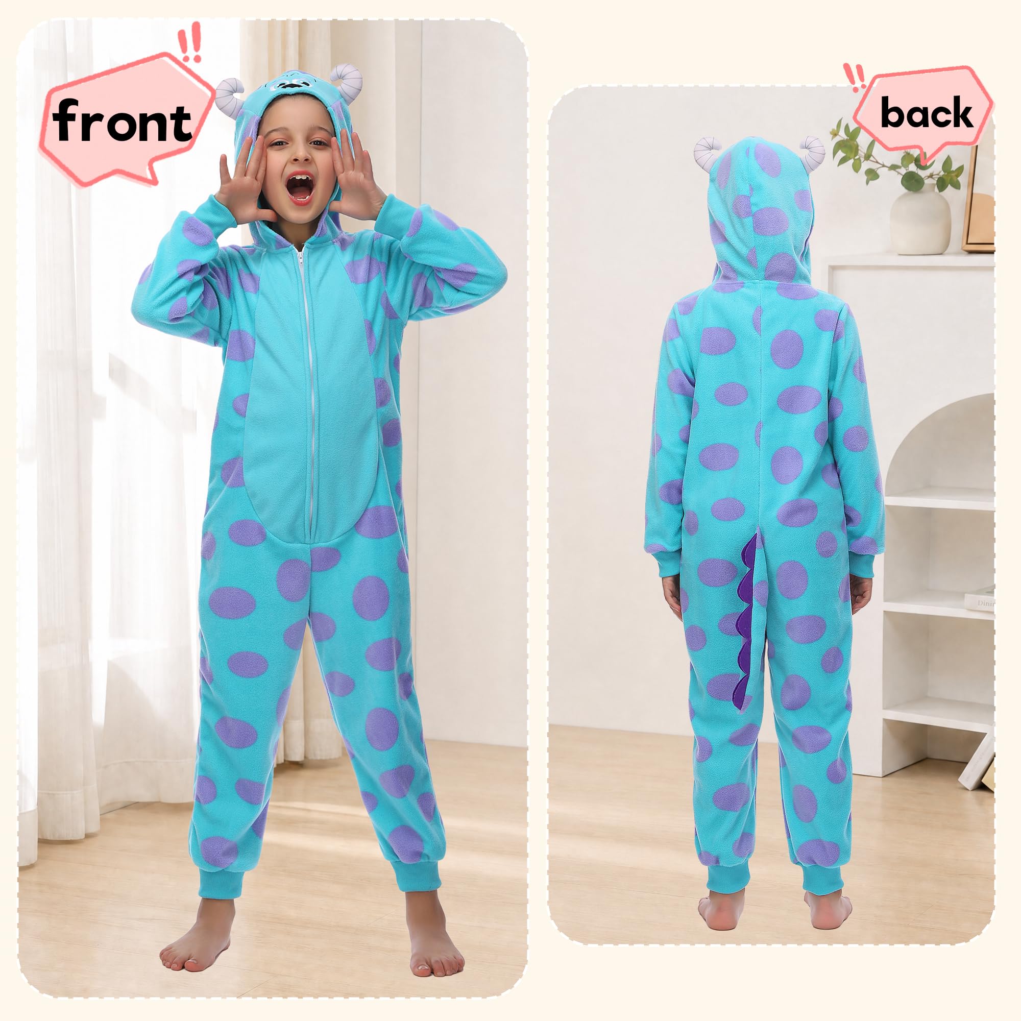 Sincere Party Disfraz de monstruo azul para niños, mono de animal cálido y suave para niños unisex