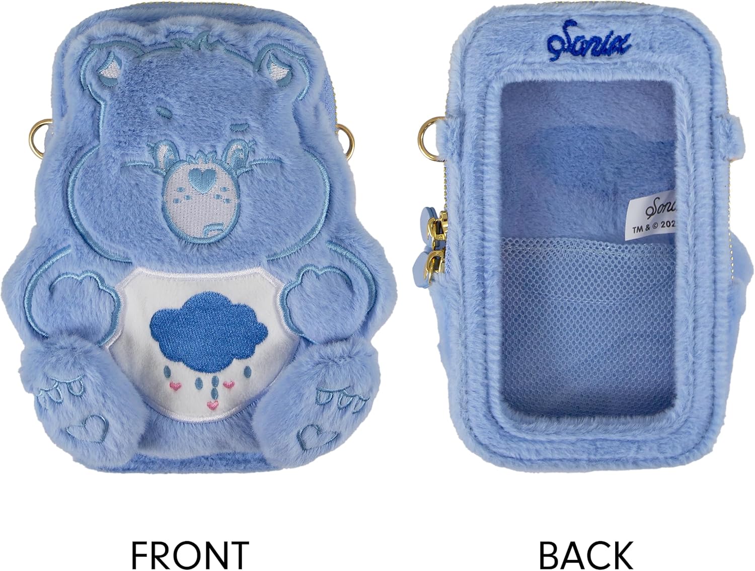 Sonix Plush Phone Pouch - Fuzzy Character Crossbody Shoulder Bag, Furry Universal Smartphone Travel Purse Wallet