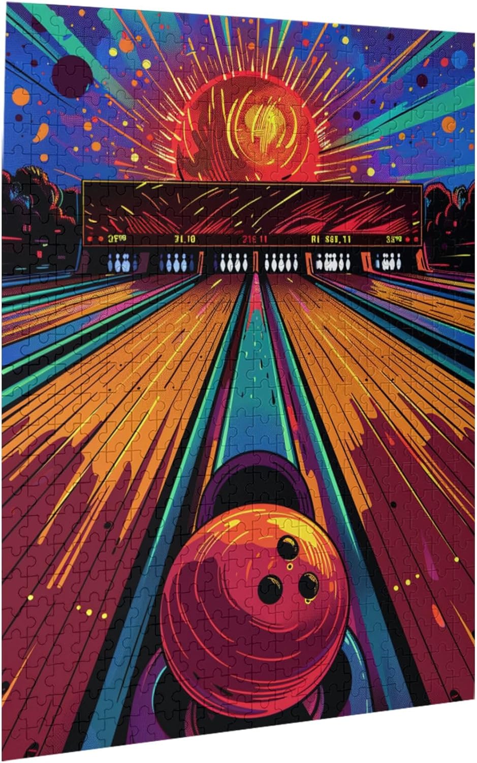 500 Piece Wooden Puzzles Bowling Alley,Challenging Brain Exercise,Classic Bowling Alley Stress Relieving Puzzle 500 Piece,Gift for Bowling Loves,Stress Relieving Pleasure,Stunning Artwork