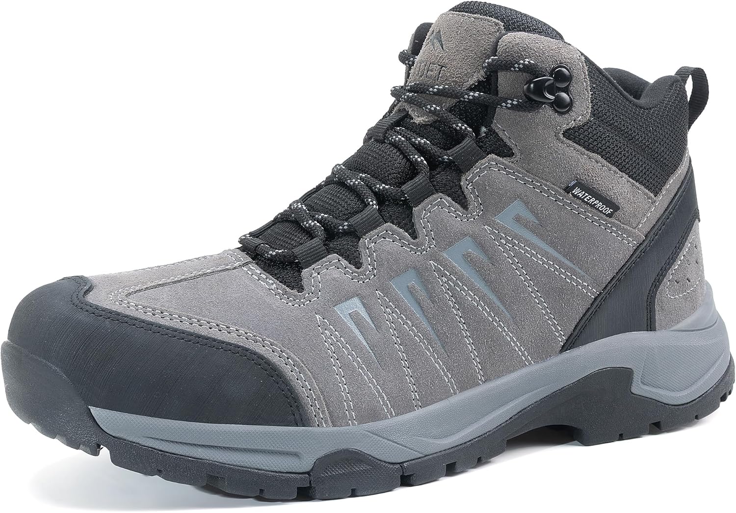 Men's Waterproof Hiking Boots Lightweight Comfortable Leather Mid Ankle Outdoor Trekking Boot - Image 2