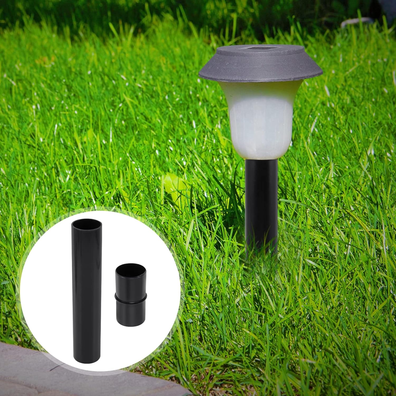 4pcs Poles Connectors for Outdoor Use Durable Plastic Link Poles and Buckles Easy to Assemble for Garden and Backyard Lighting