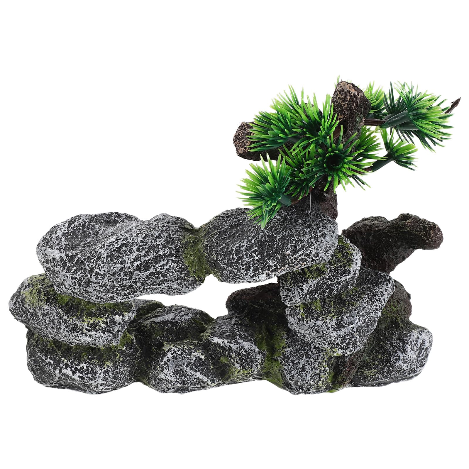 Arbre et roche de montagne artificielle pour aquarium d'eau douce durable
