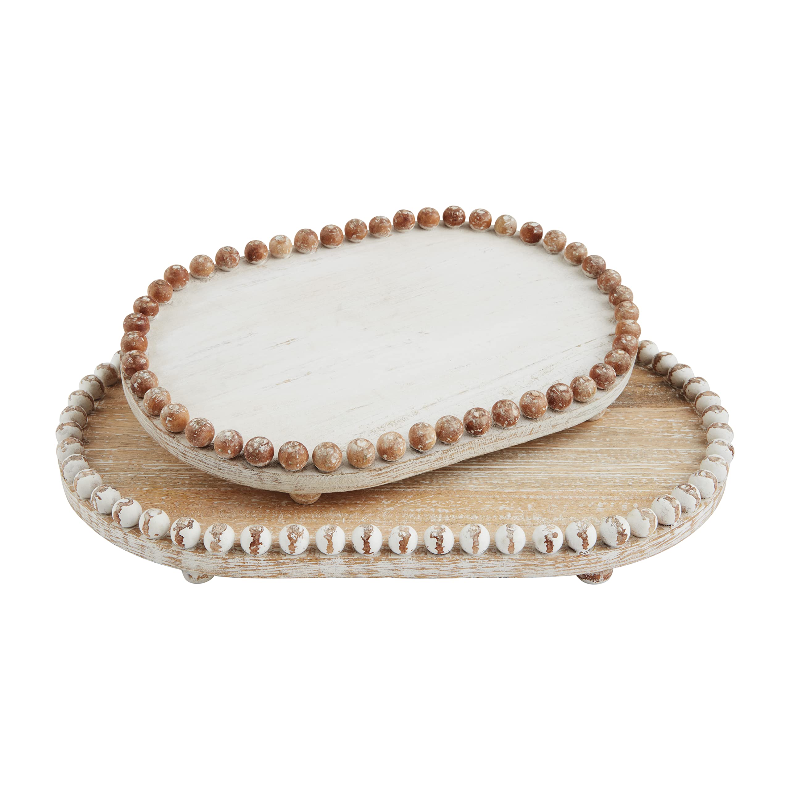 Mud Pie Raised Beaded Boards, Small 8 1/2" X 12 3/4" | Large 10 1/4" X 15 1/2" White