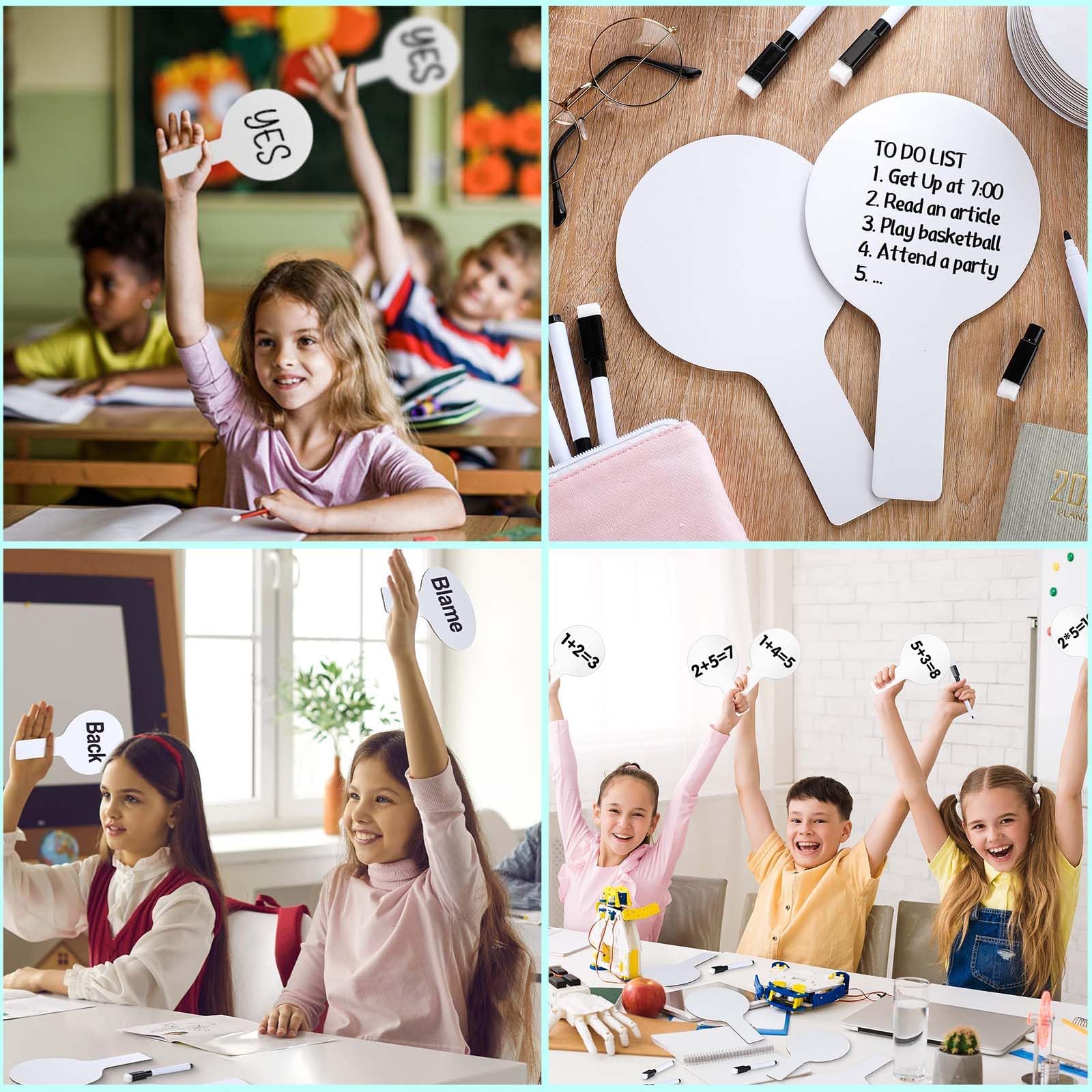 26 piezas Paletas de subasta, 23*13CM, Pizarras blancas pequeñas, Mini pizarras blancas portátiles, Mini pizarras blancas de doble cara, tablero de subasta para estudiantes, aulas, juegos de votación