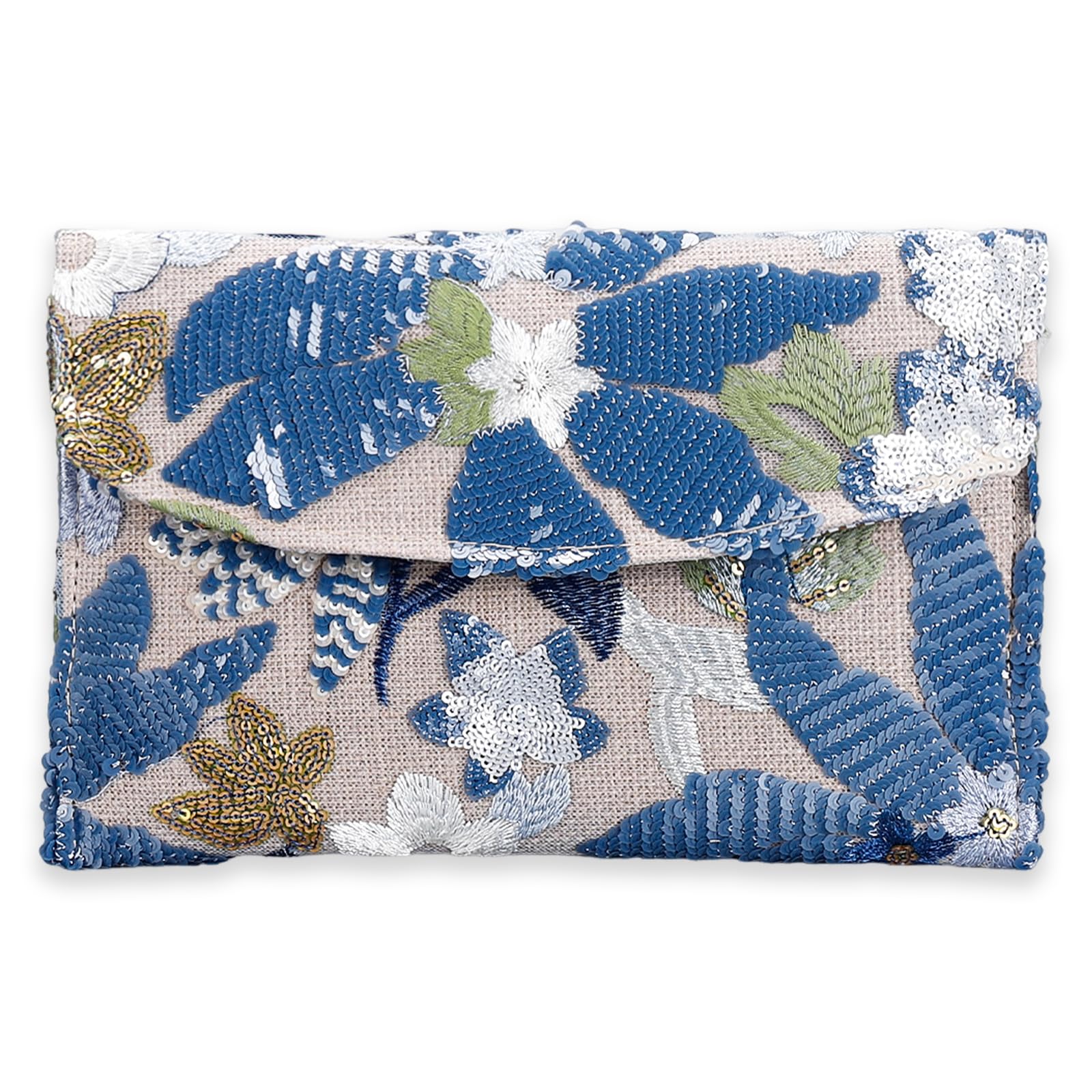 EGOUE Women's Floral Embroidery Sequin Evening Clutch Bags Party Purses Beaded bags